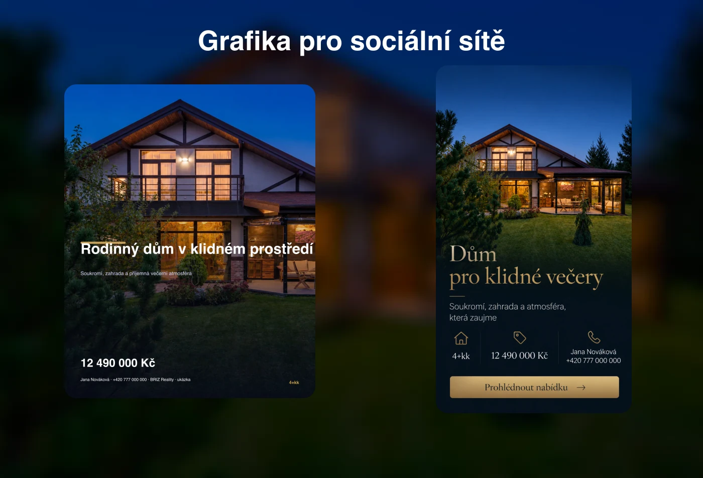 Instagram grafika pro nemovitost: přesná šablona nebo kreativní AI návrh